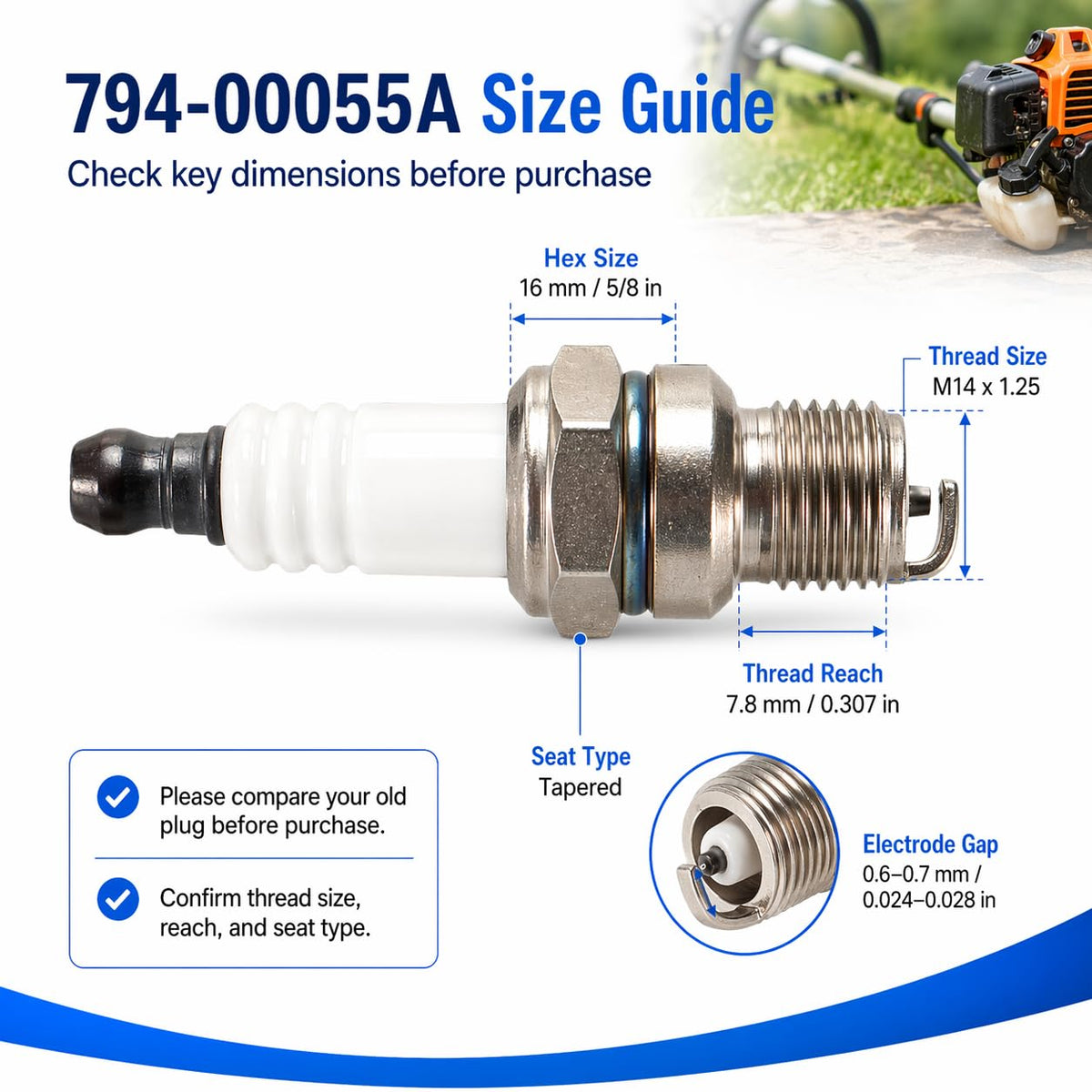 Close-up of Pro Chaser spark plug metal body showing durable construction
