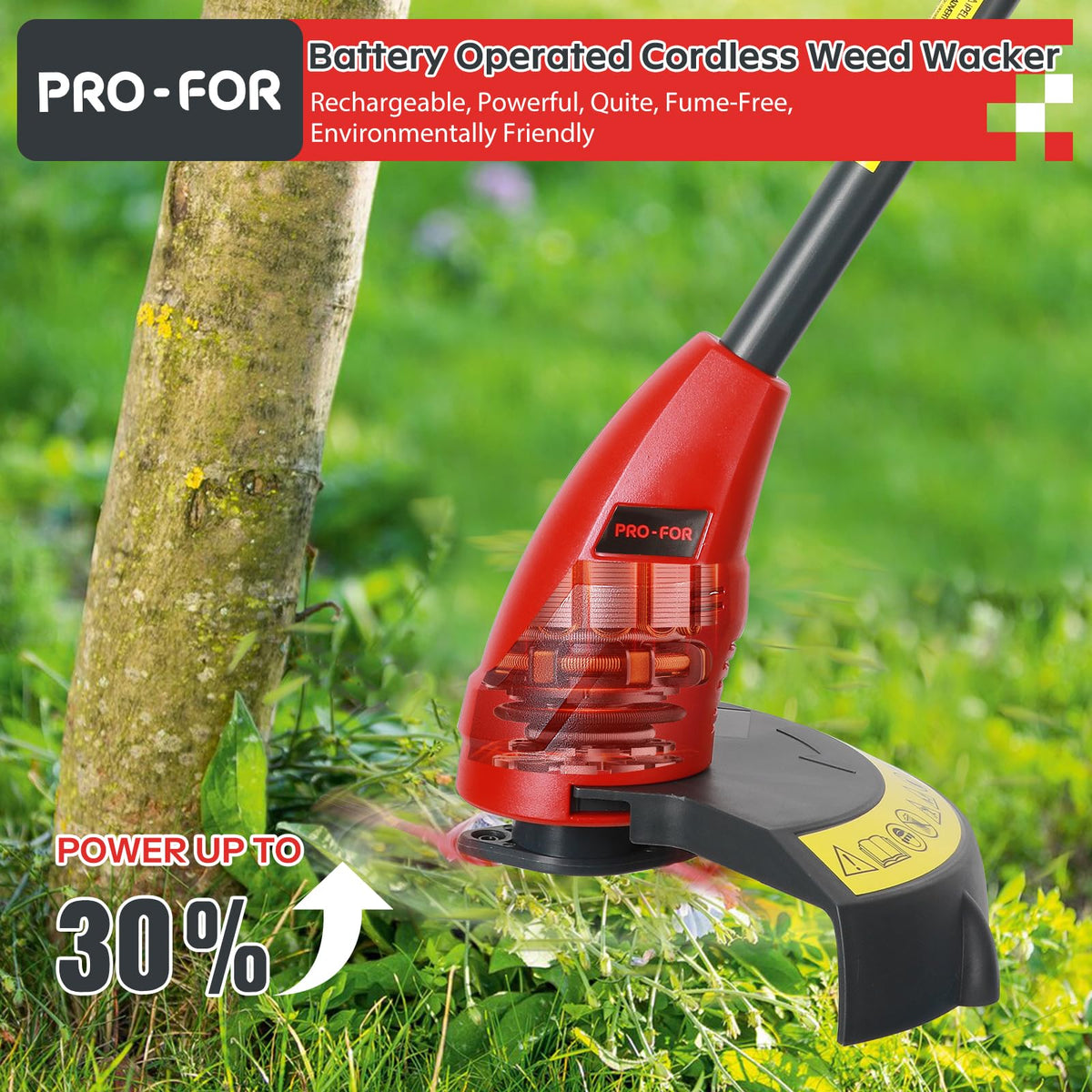 PRO-FOR trimmer operating quietly with low vibration