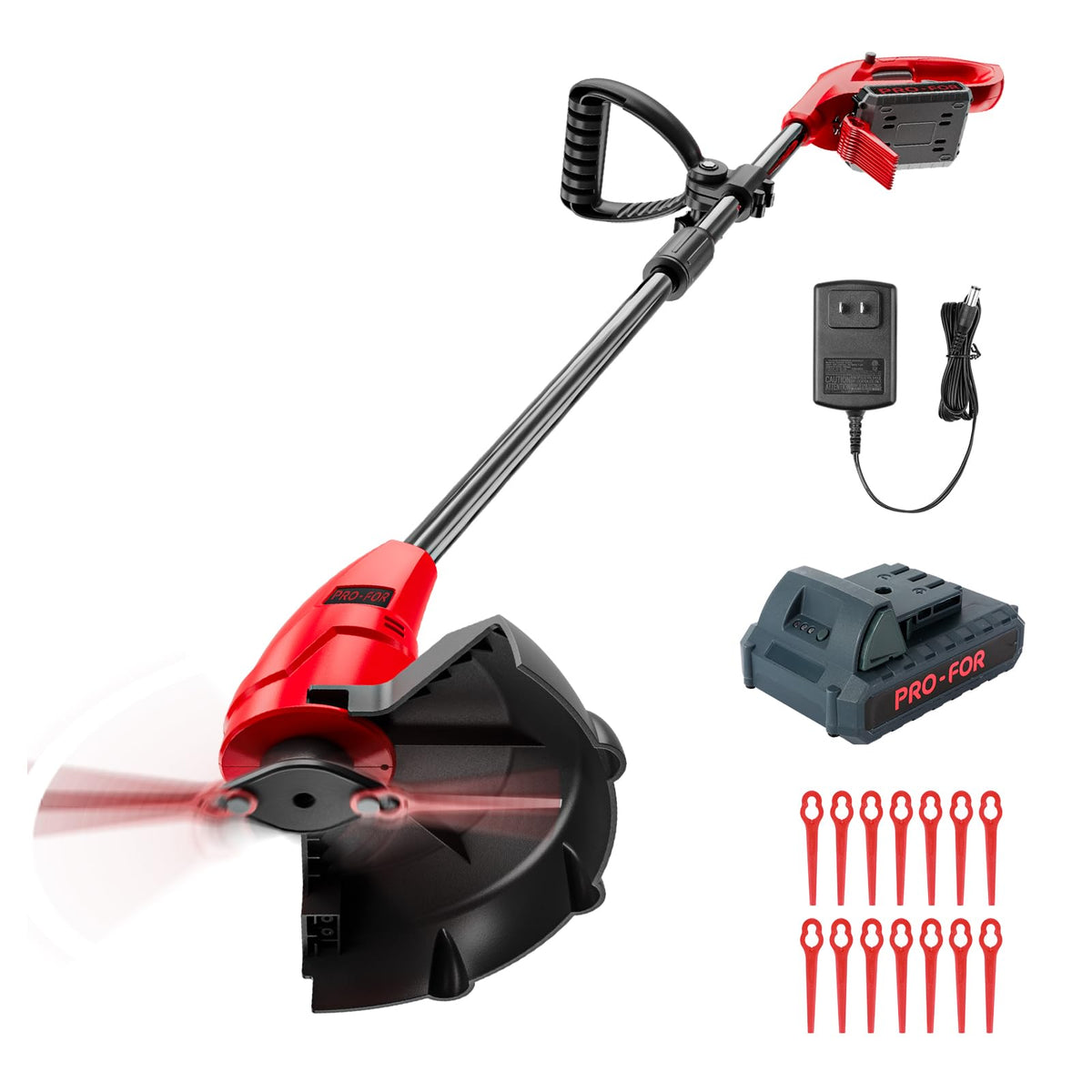 PRO-FOR 20V trimmer in action delivering cordless yard freedom