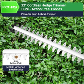 PRO-FOR 22-inch dual-action blade delivering smoother, vibration-reduced cuts