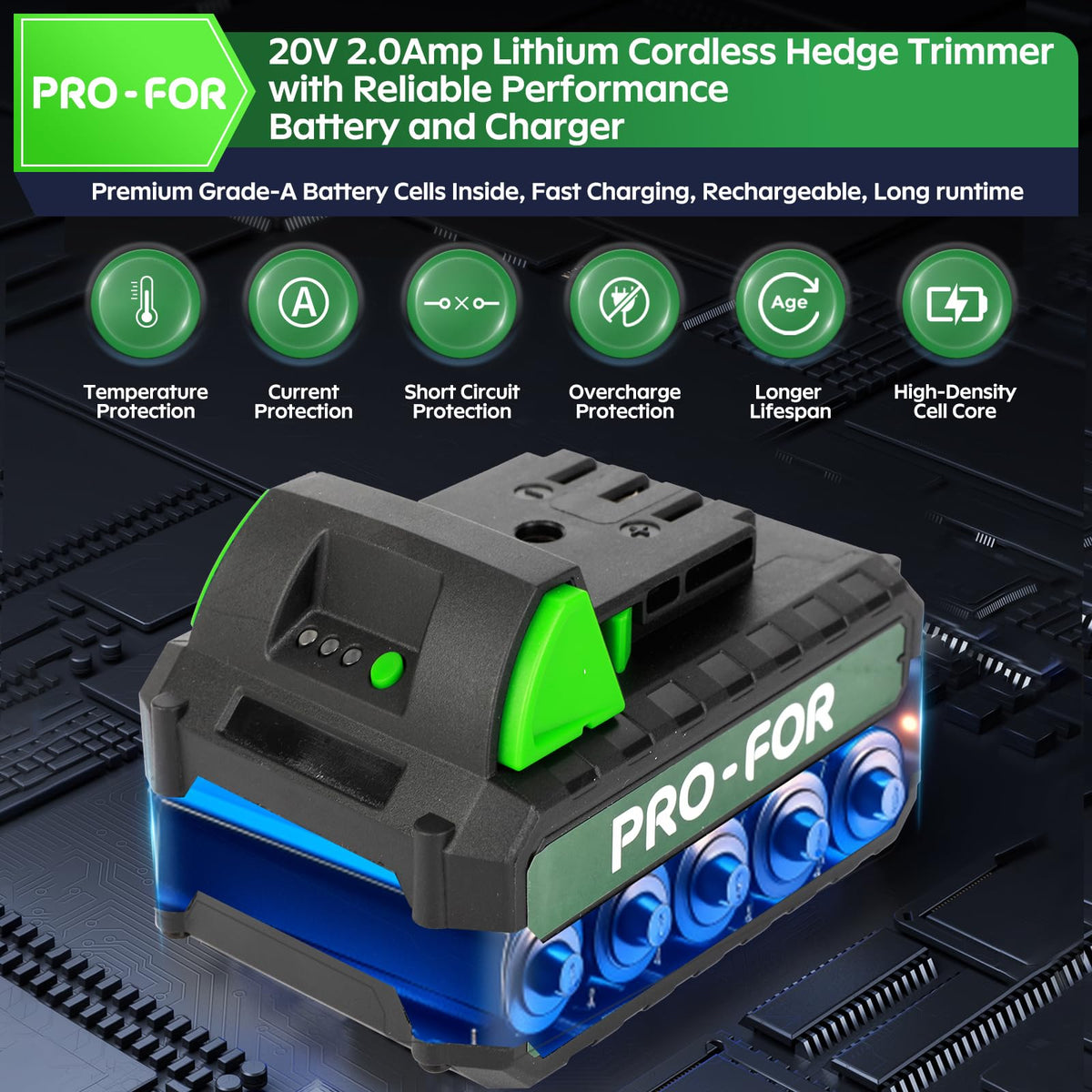 PRO-FOR ergonomic grip enhances control and comfort during trimming