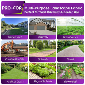 PRO-FOR weed barrier fabric in a raised bed protecting soil and roots.