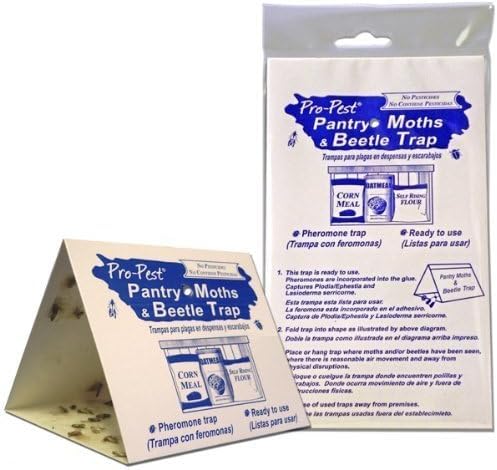 Pro-Pest pantry moth trap on shelf captures moths in pantry