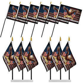 Probsin 250th anniversary handheld flag with double-sided clarity for parades