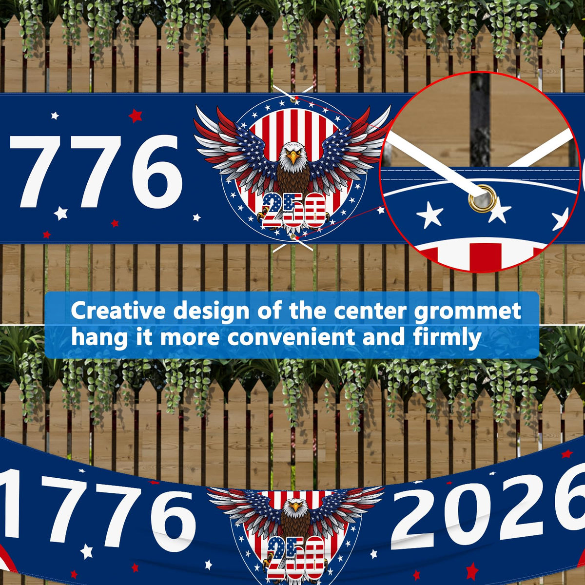 Probsin banner waterproof polyester detail ensures long-lasting color outdoors.