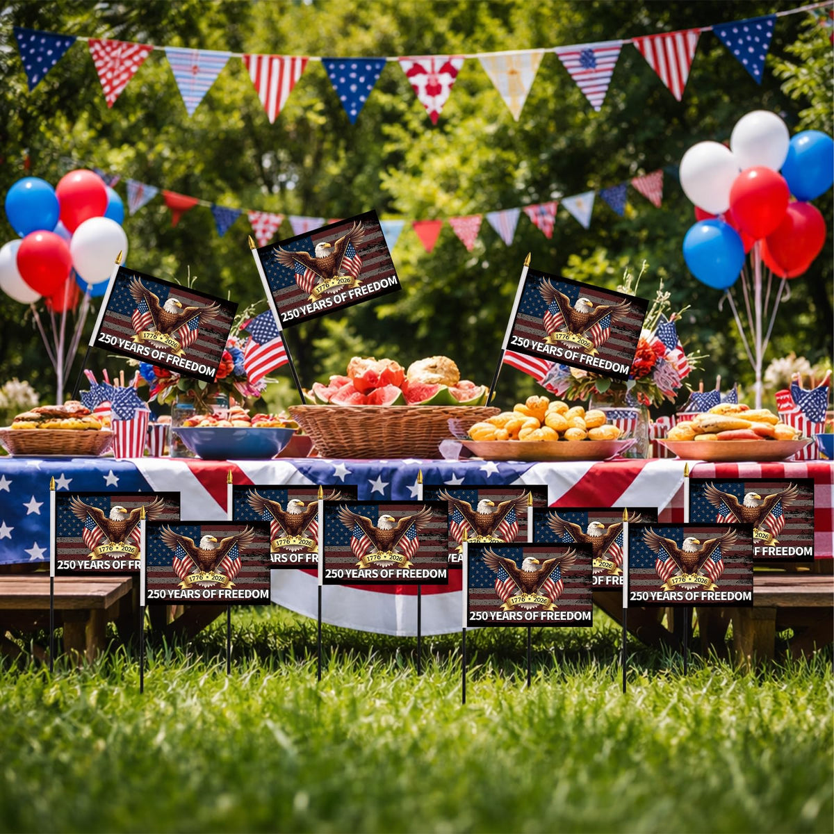 Probsin six-piece flag set ideal for parties, classrooms, community celebrations