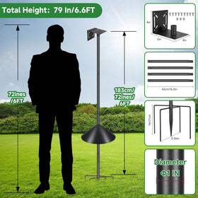 PROERR adjustable-height pole for bird feeders lets you set the perfect feeding height.