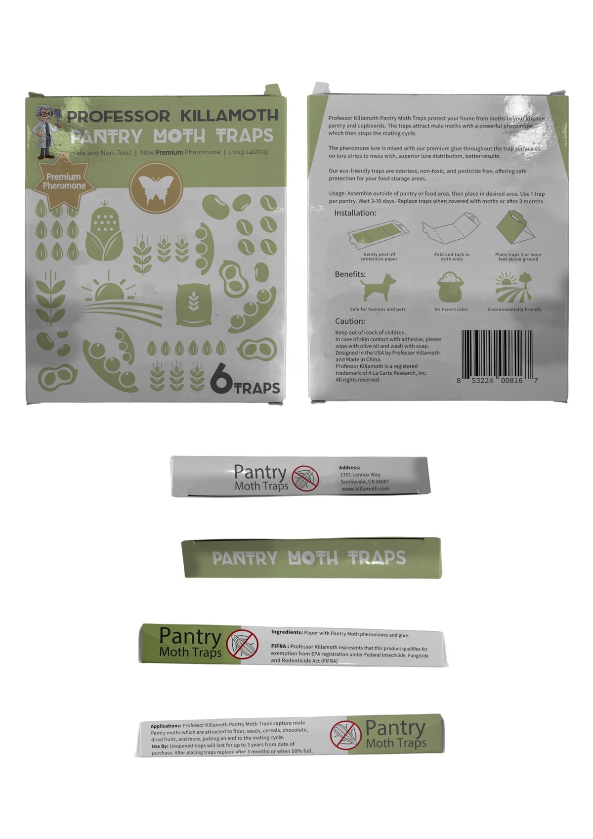 Clean cupboards after use with Professor Killamoth pantry traps.