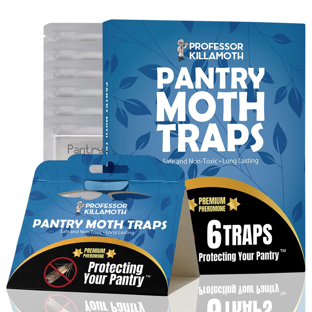Professor Killamoth pantry moth traps blue design tray attracts moths and protects foods.
