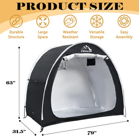 PROLEE Bike Shed entry view emphasizes a clear opening for quick loading.