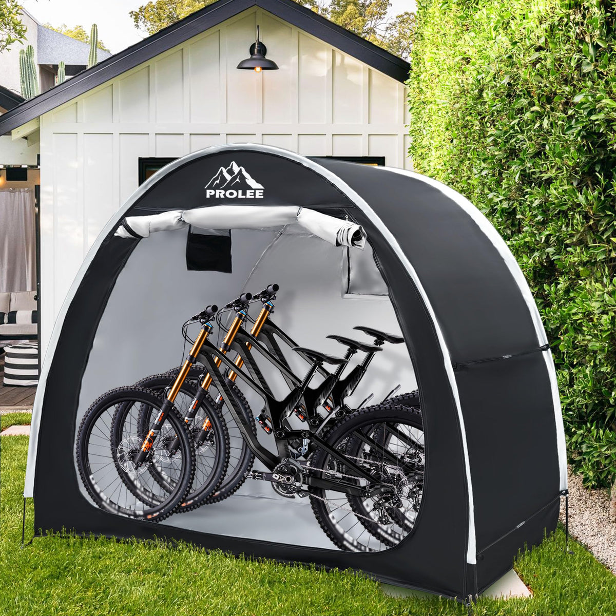 PROLEE Bike Shed UV-protection helps prevent fading on sunny days.