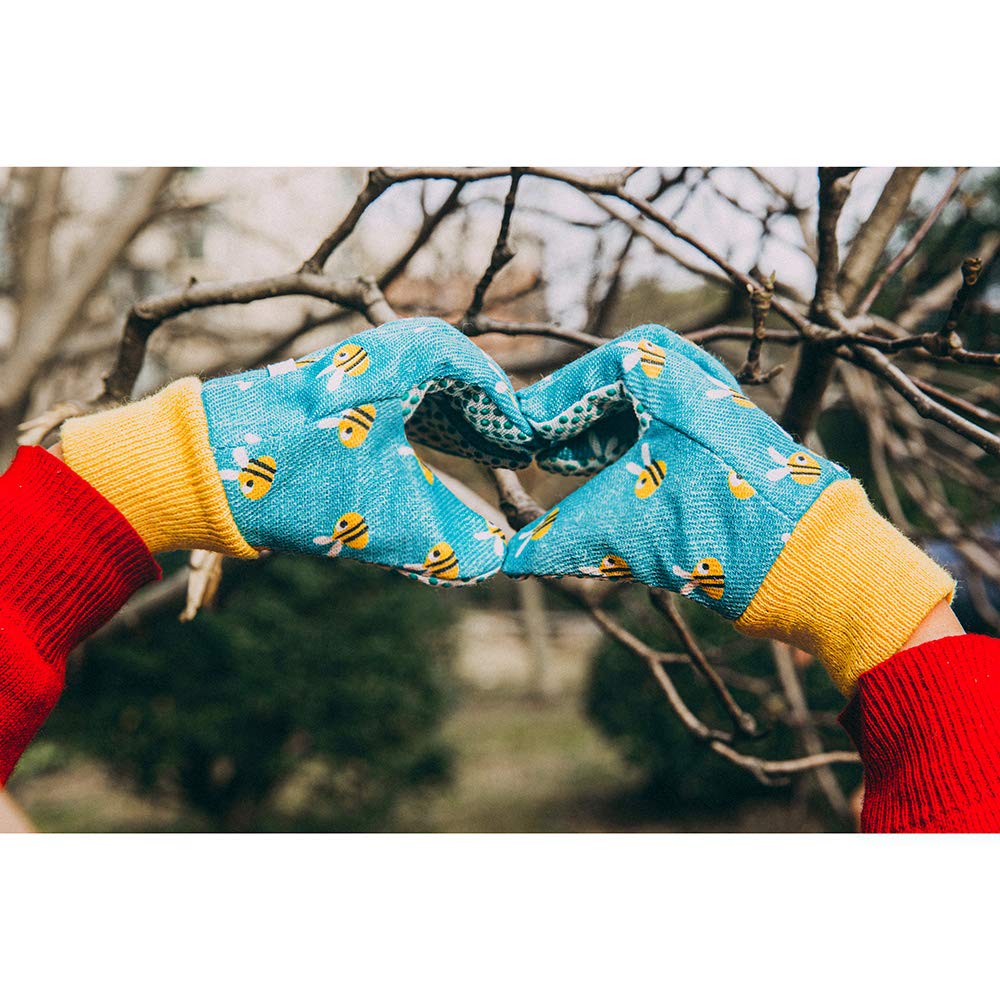 PROMEDIX P kids garden gloves PVC dots improve grip during gardening tasks