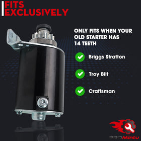 Promintu 14-tooth compatibility for Briggs Intek engines enables easy replacement.