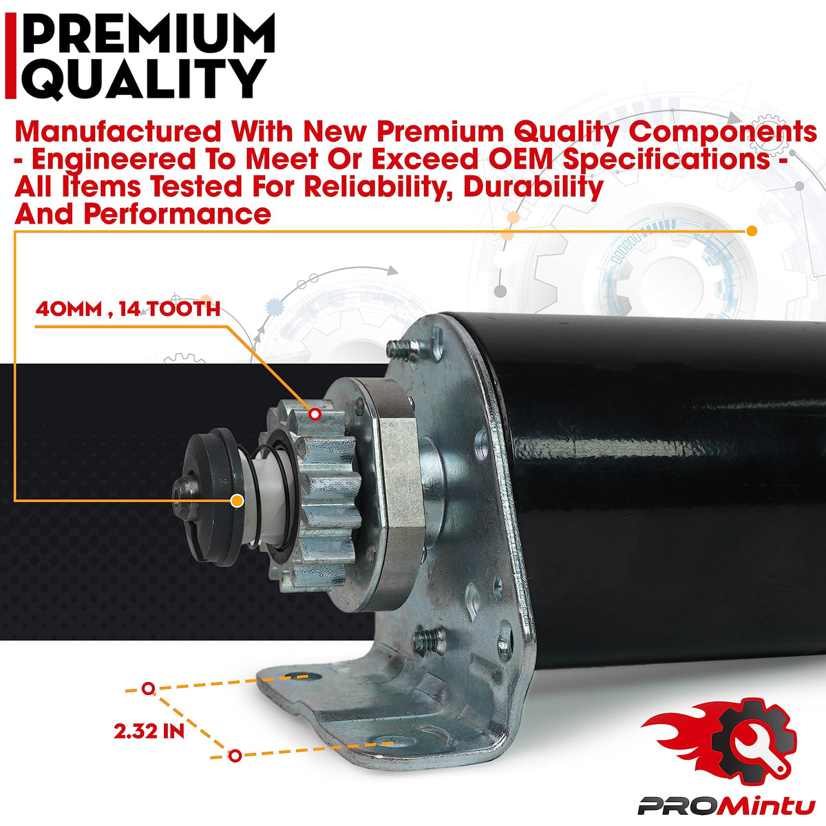 Compatibility illustration for ProMintu 14-tooth starter with Briggs Intek.