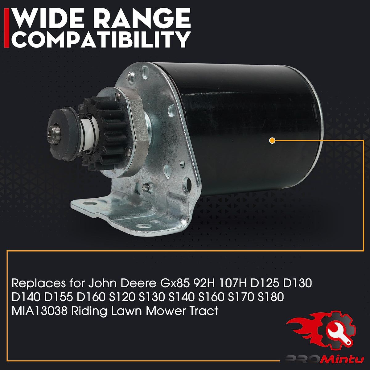 ProMintu starter motor quick-install design reduces mower downtime