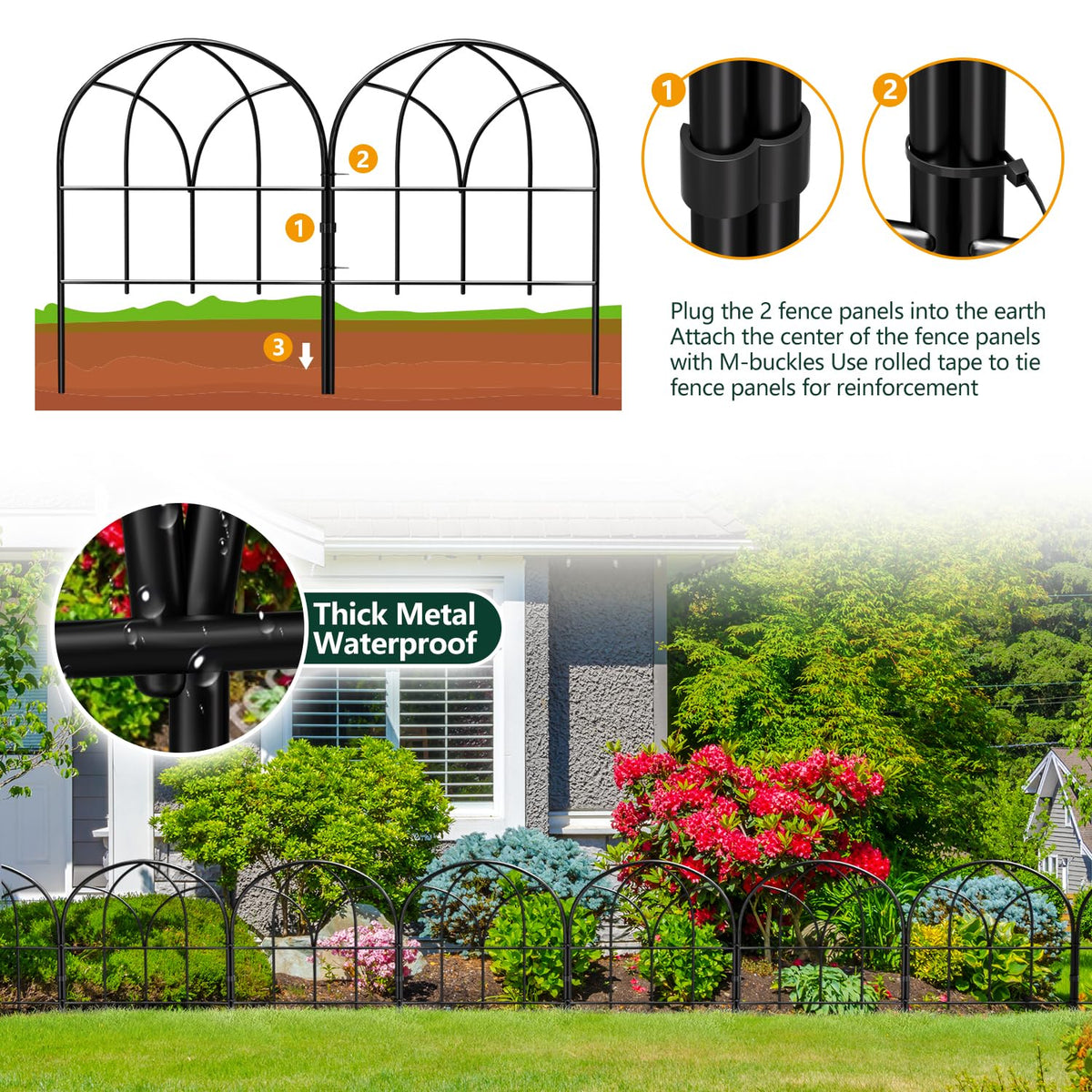 Promitop arch-design fence panel showing decorative yet sturdy border feature