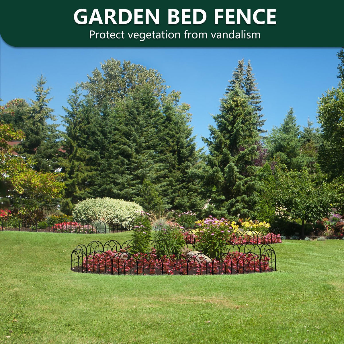 Promitop garden border edging fence deters wildlife while blending with plants