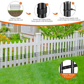 Promitop garden border panel black demonstrates connected panels for seamless fencing.