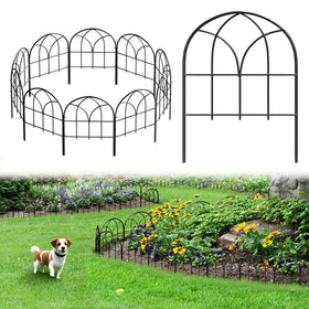 Promitop small garden fence panel in black metal for durable outdoor borders.
