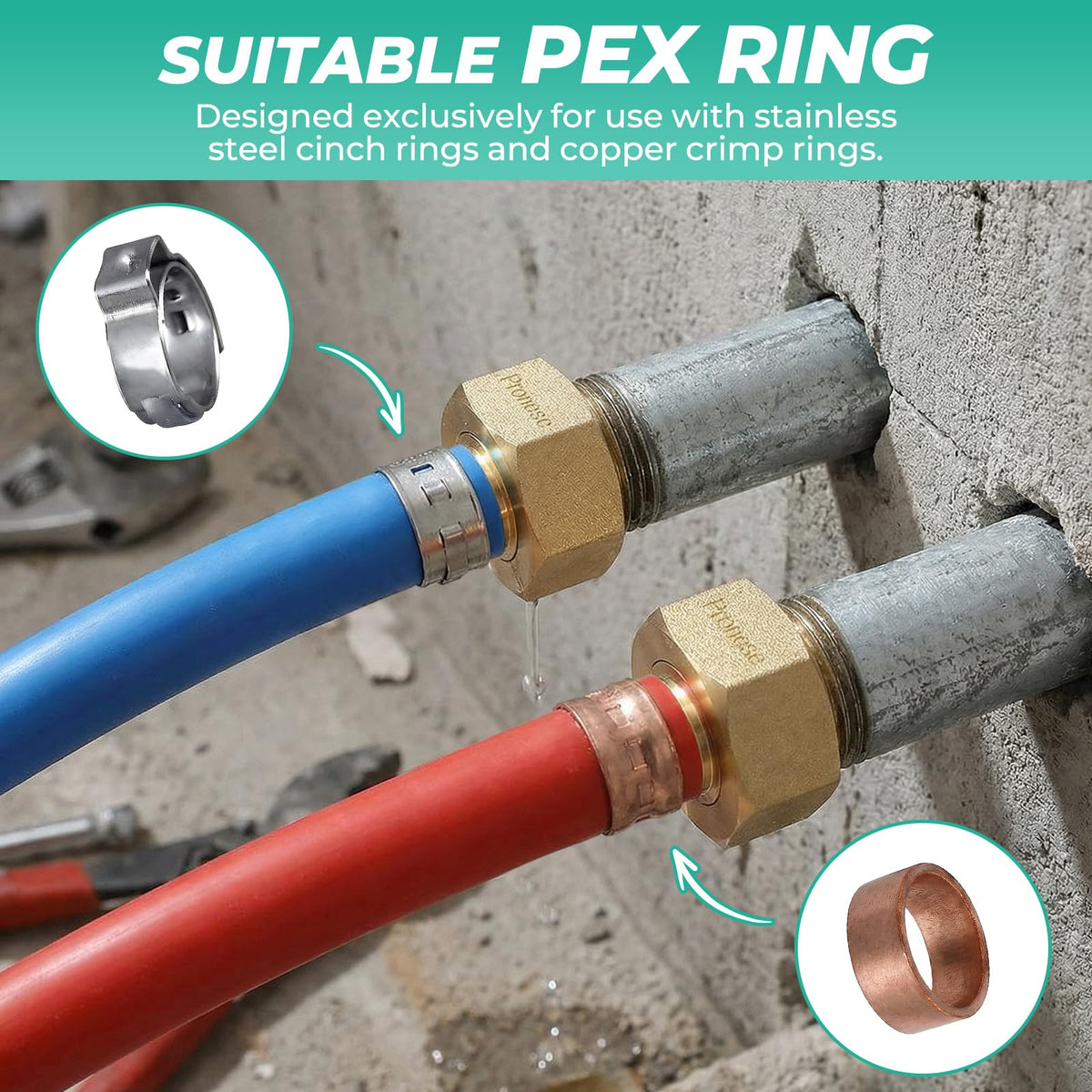 Pronese adapter installed on RV water line for flexible hookup