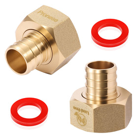 Pronese brass garden hose adapter swivel connector showing 360 rotation for leakproof seal