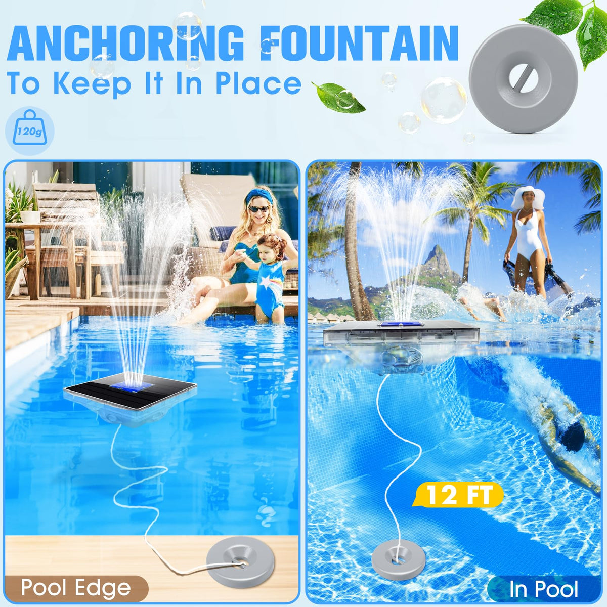 Prosplash 120g anchor stabilizes fountain for steady operation