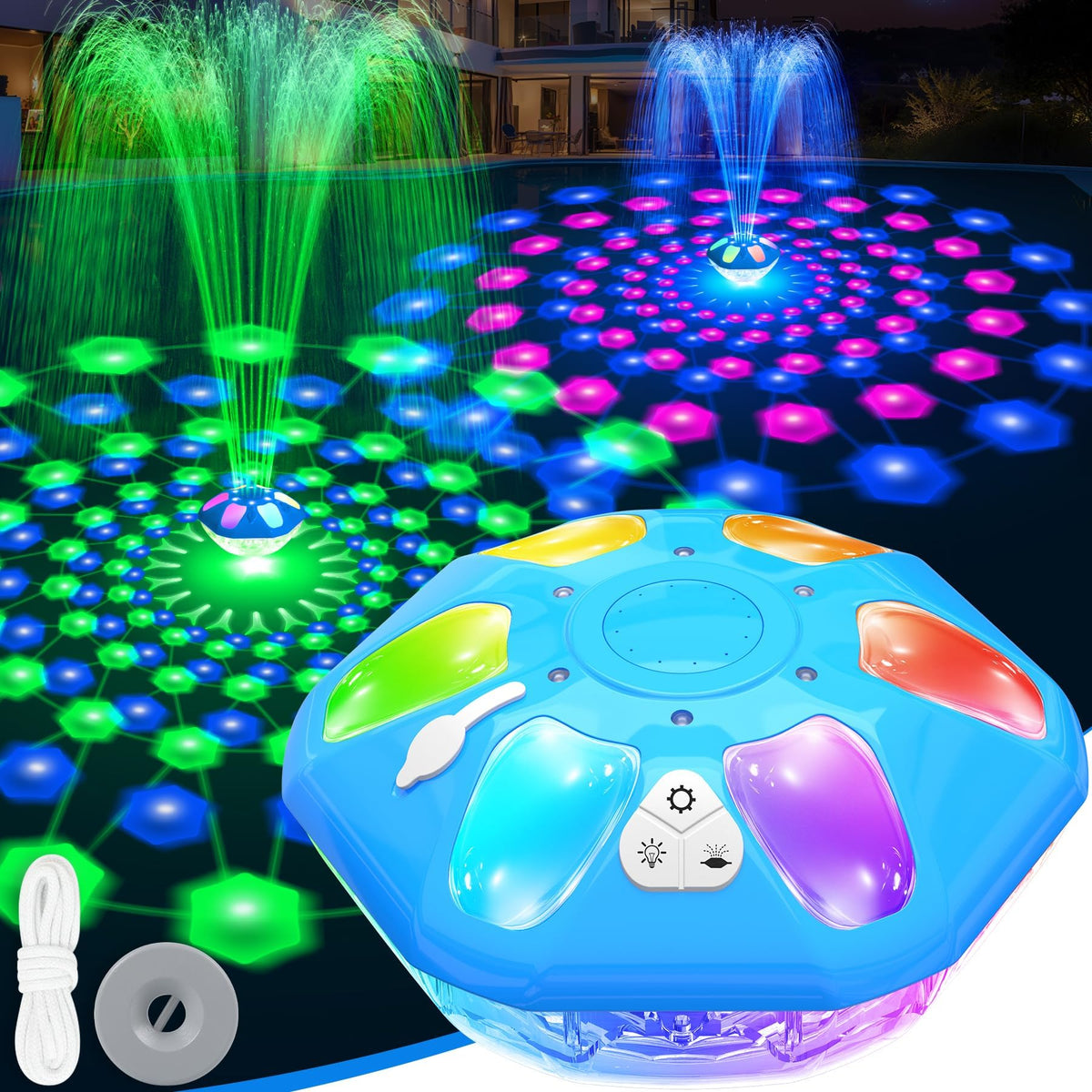 ProSplash 2026 pool fountain battery-life enables long cordless operation.