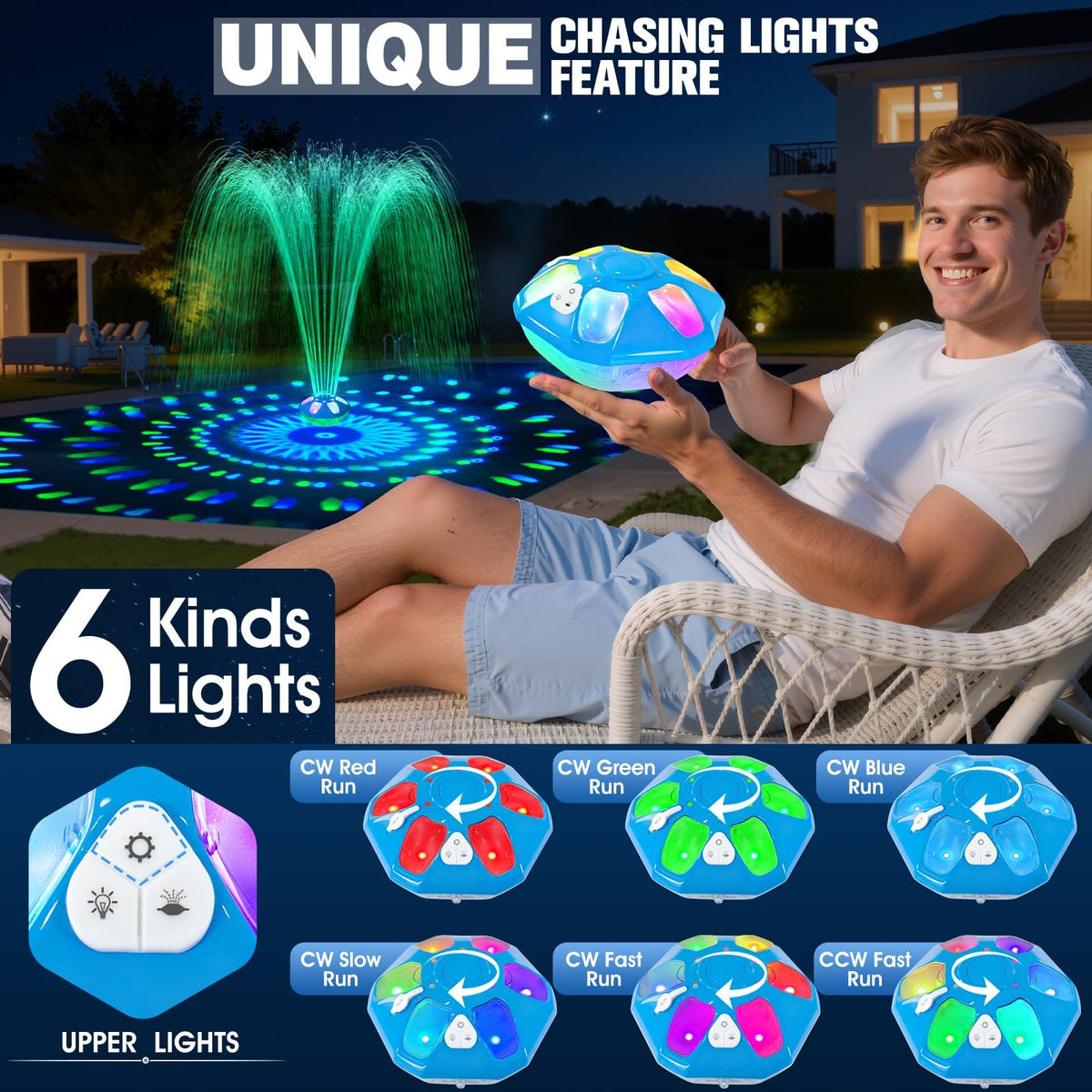 ProSplash 2026 pool fountain hexagonal-design offers stable floating decor.