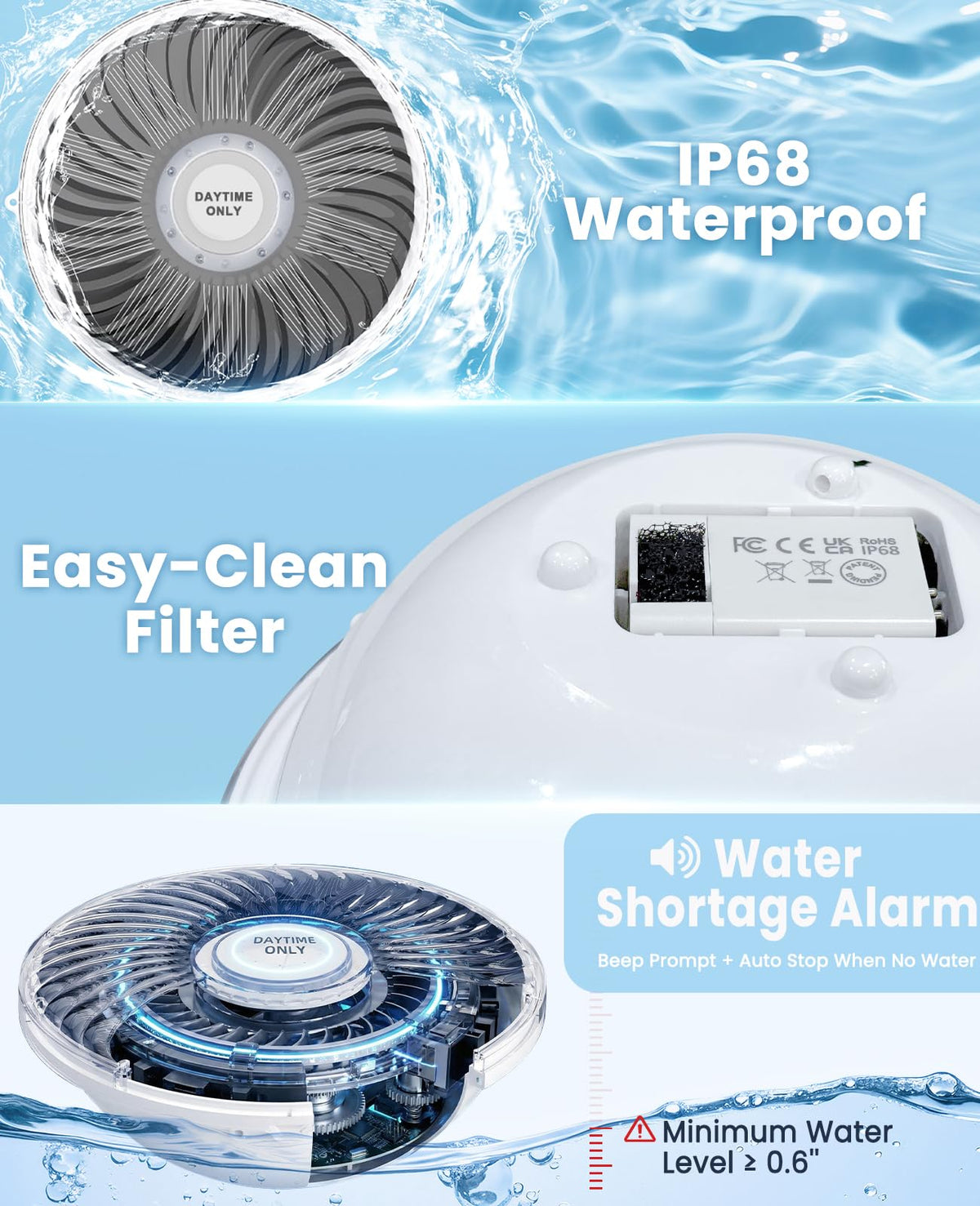Prosplash eight point four six inch floating solar fountain in a pool