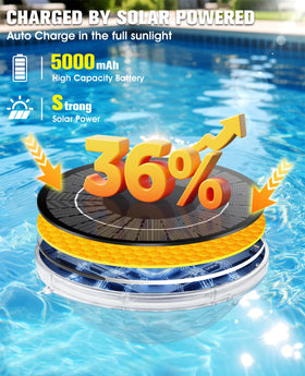 ProsSplash large solar panel powers longer, brighter fountain performances after sun.