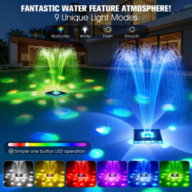 Prosplash solar pool fountain light show with nine color modes for ambience