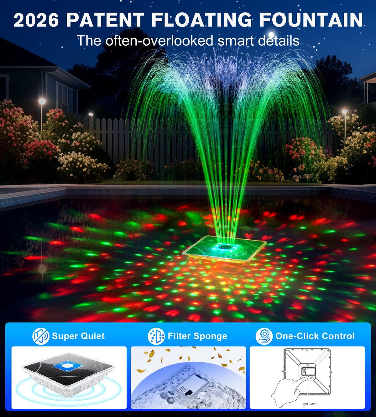 ProSplash solar panel delivers energy-efficient operation from sunlight.