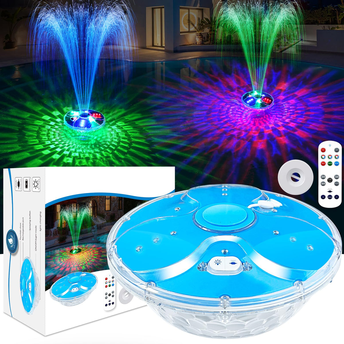 ProSplash pool fountain with remote control for easy operation