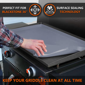 Protebox full-coverage mat shields the griddle from dust, rust, and pests.