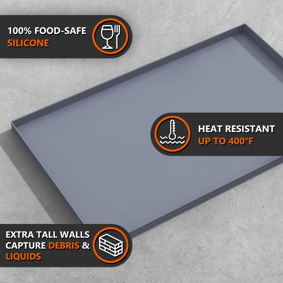 Protebox food-grade silicone mat ensures safe storage and easy washing.