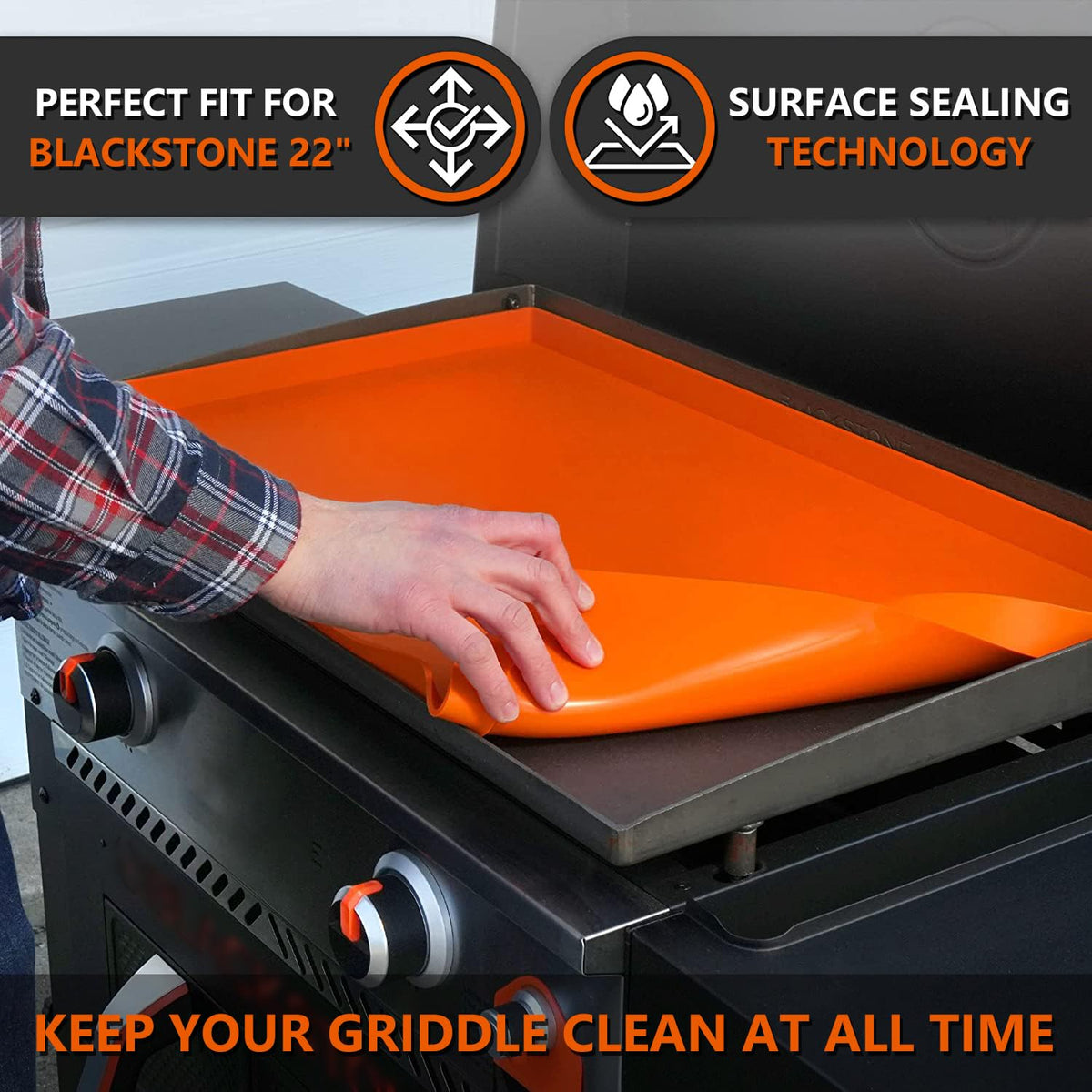 Protebox griddle mat protects against dust and rust on outdoor grills.
