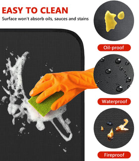 Protebox oilproof waterproof grill mat shields decks from oil and sauces.