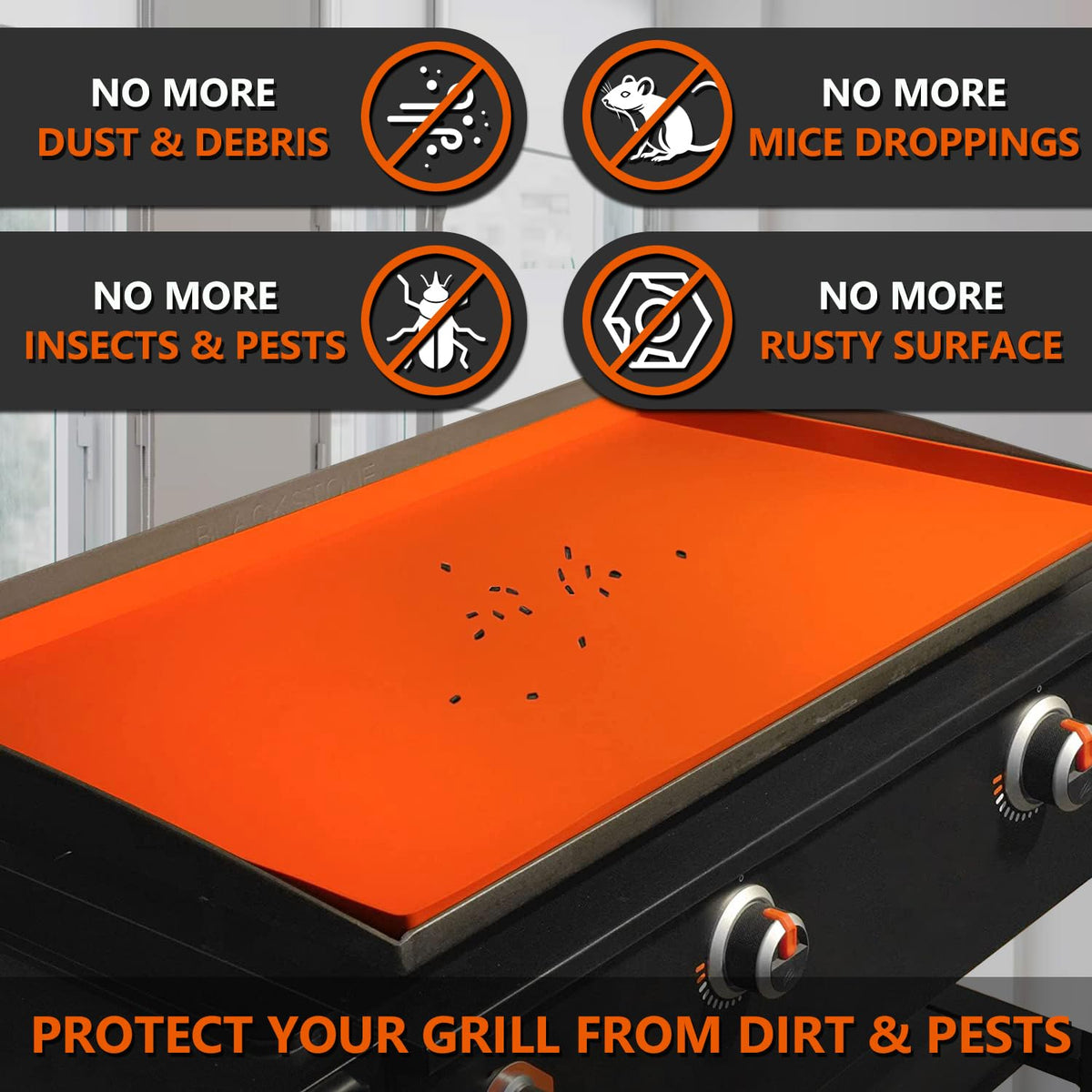 Heavy-duty silicone keeps moisture away and prevents rust, extending griddle life.