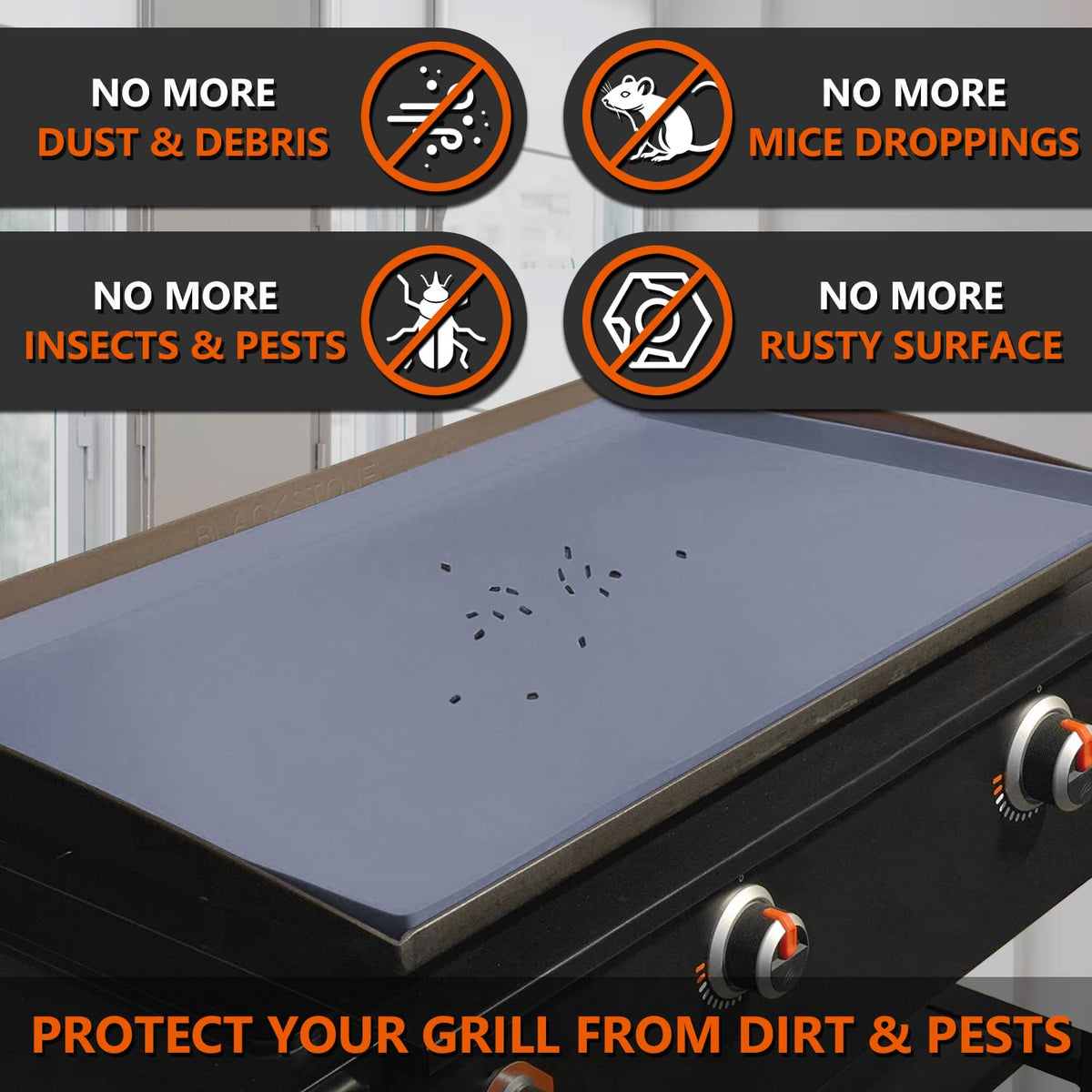 Protebox rust-prevention mat helps extend griddle life by reducing oxidation.