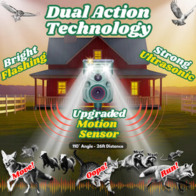 ProtectG Solar Ultrasonic Animal Repellent side view highlighting slim profile ready for garden installation.