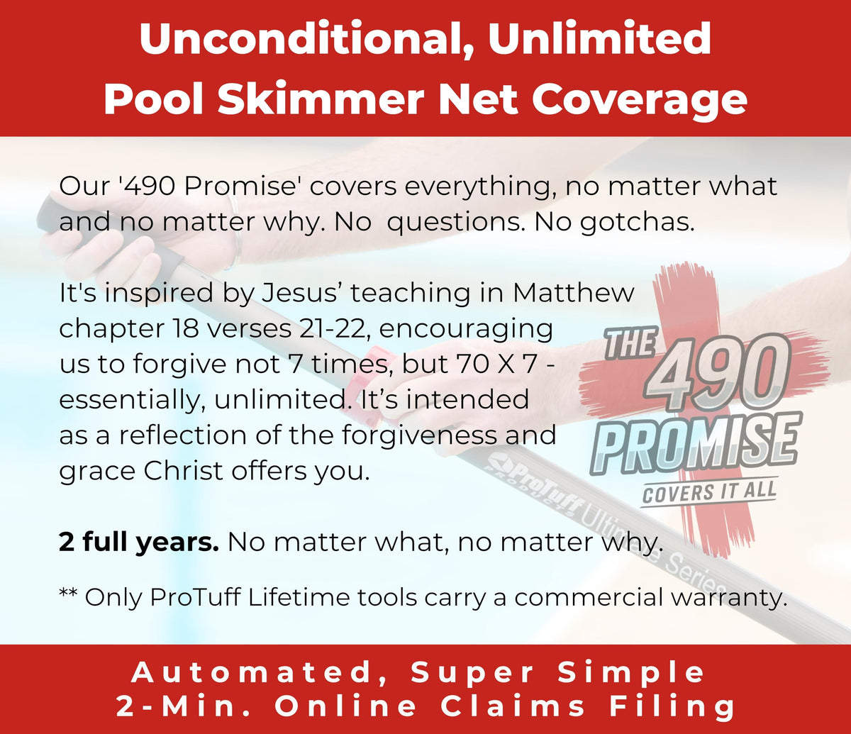 Protuff silt net skimmer with deep bag design for easier debris collection