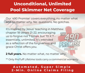Protuff silt net skimmer with deep bag design for easier debris collection