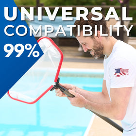 Plastic rim protects delicate surfaces while skimming near liners and spa surfaces