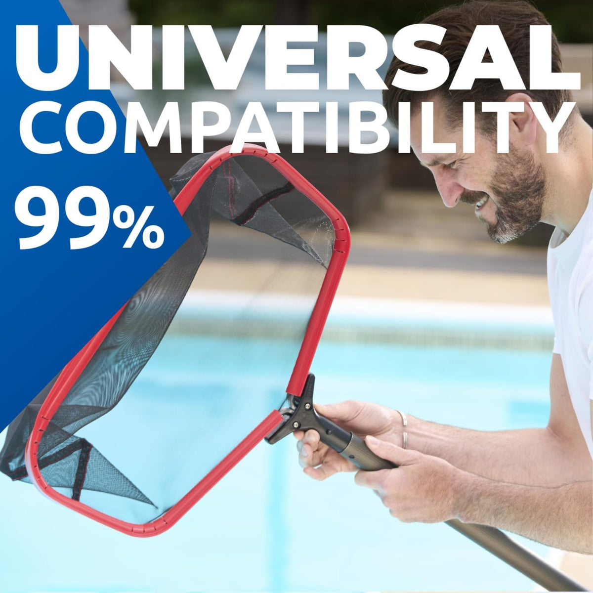 ProTuff 19.5 inch Fine Pool Net tear-resistant mesh resists wear.
