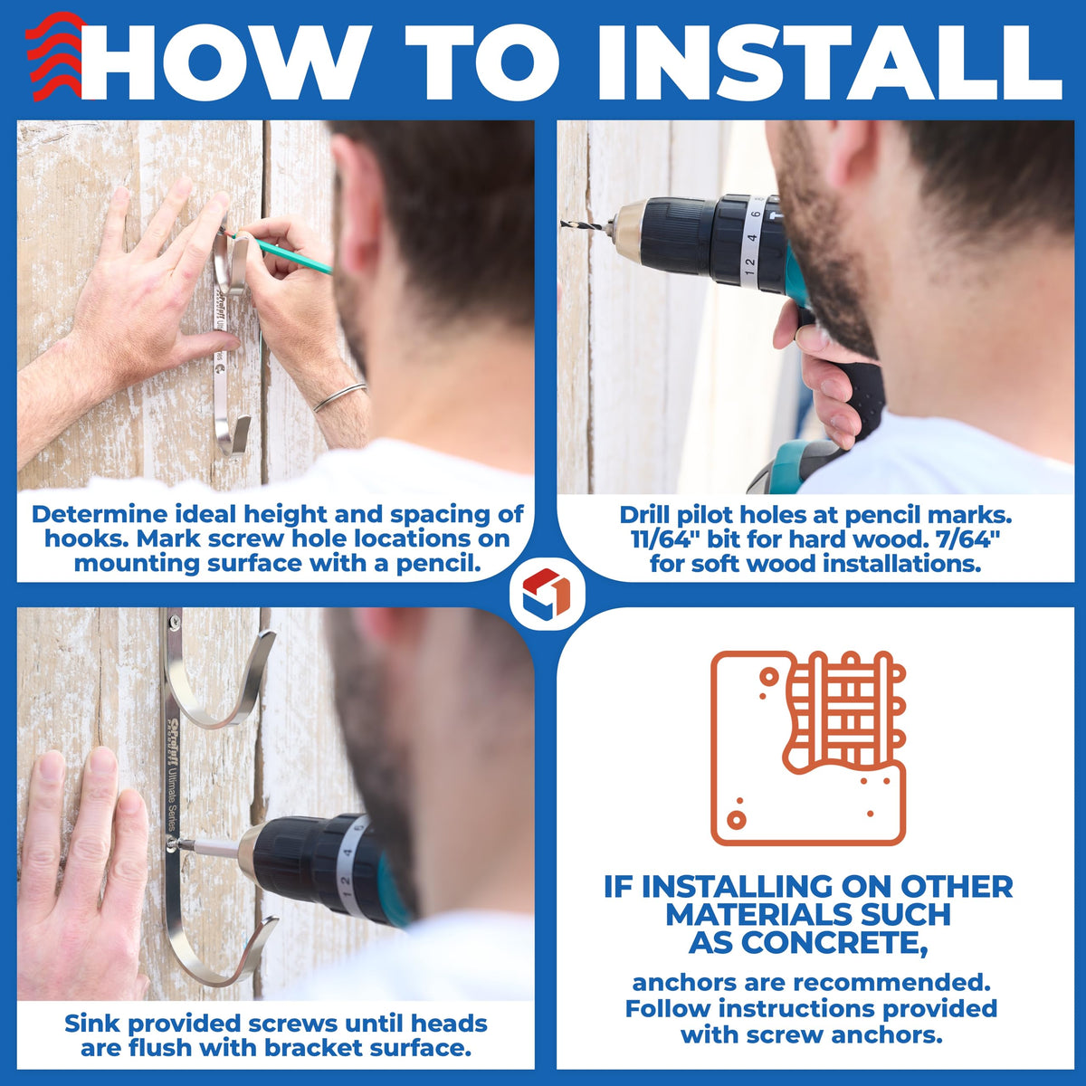 ProTuff Pool Pole Hanger holds skimmer for quick maintenance.