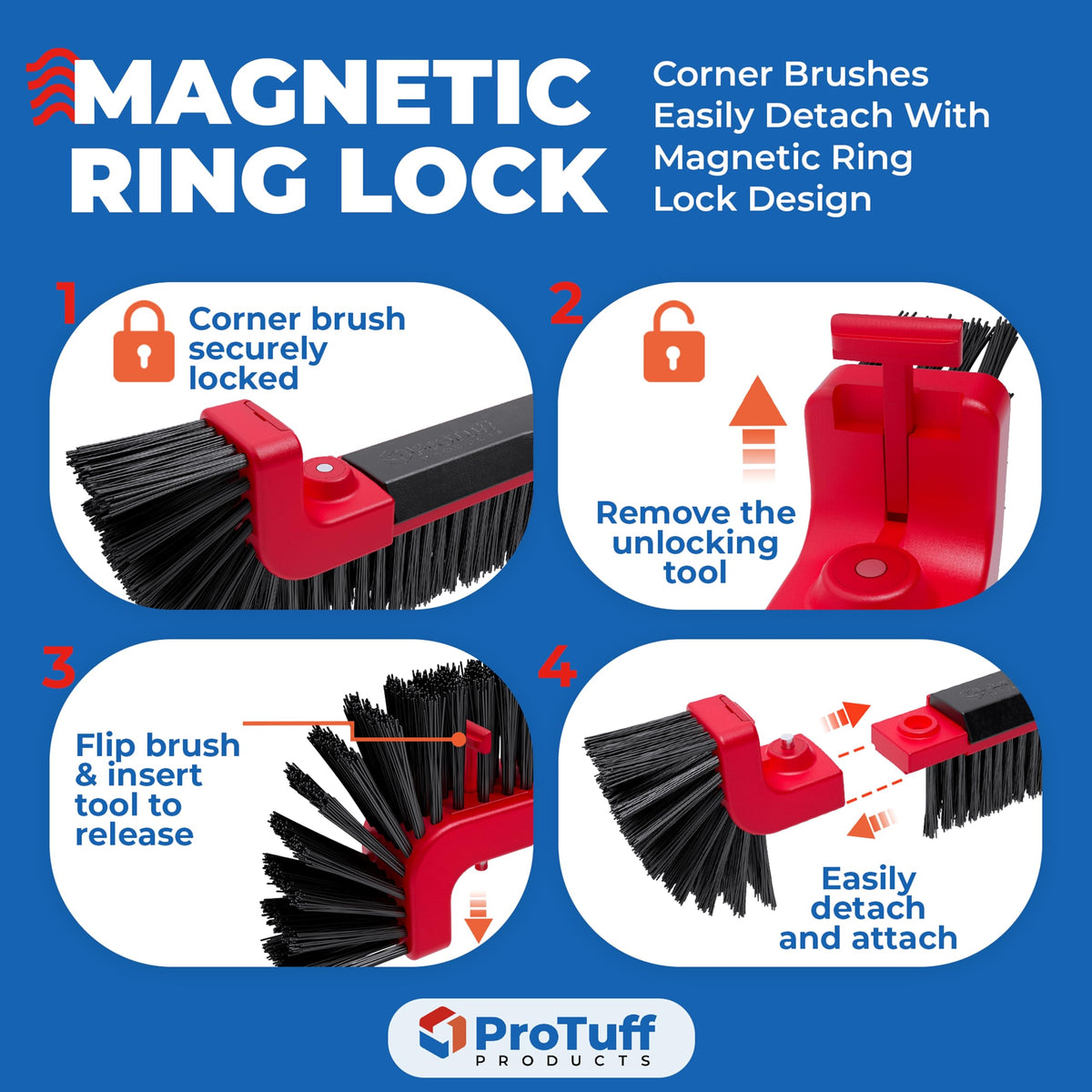 ProTuff Products algae-removal bristles tackle stubborn buildup effectively.