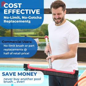 ProTuff Products sturdy bristles tackle dirt and algae on pool walls.