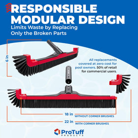 ProTuff Products versatile brush works with most standard pool poles.