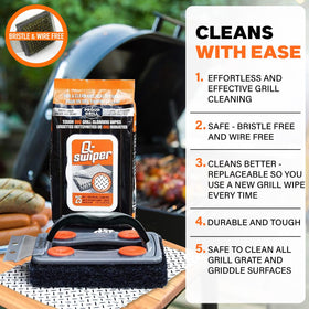 Q-Swiper wipes used for griddle cleaning by Proud Grill Company