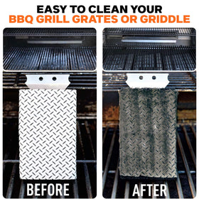 Q-Swiper is safe on stainless steel, porcelain, and cast iron grills